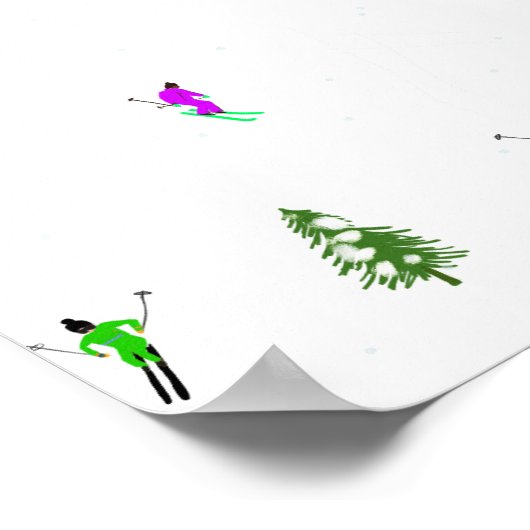 Winteralpine Skifahrer Skispass Poster (Ecke)