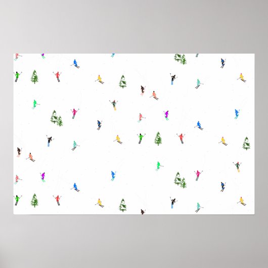 Winteralpine Skifahrer Skispass Poster (Vorne)