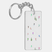 Winteralpine Skifahrer Skispass Schlüsselanhänger (Vorderseite links)