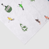 Winteralpine Skifahrer Skispass Seidenpapier (Detail)