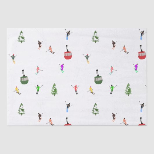 Winteralpine Skifahrer Skispass Seidenpapier (Vorderseite)