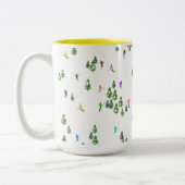Winteralpine Skifahrer Skispass Zweifarbige Tasse (Links)
