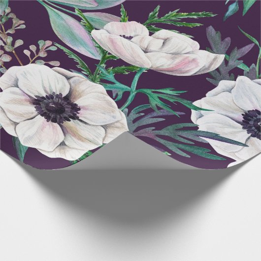 Winteranemonen-Packpapier Geschenkpapier (Ecke)