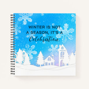 Winterangebot für das blaue Weiße Schneehaus Notizblock