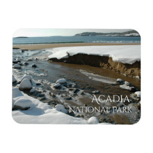 Winteransicht von Sand Beach Acadia National Park Magnet