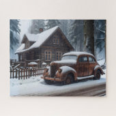 Winterantikes Autopräzzel Puzzle (Horizontal)