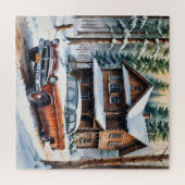 Winterantikes Autopräzzel Puzzle (Horizontal)