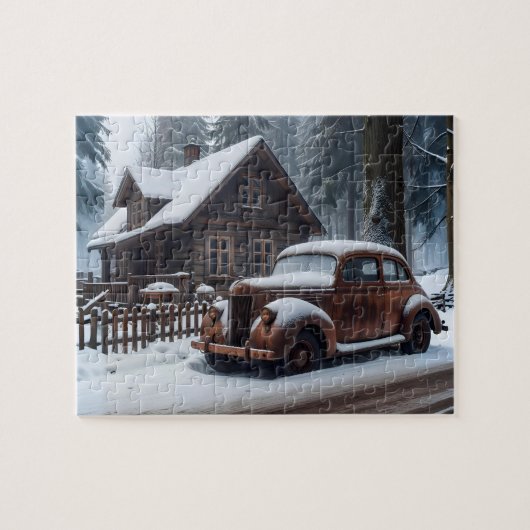 Winterantikes Autopräzzel Puzzle (Horizontal)
