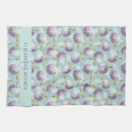 Winteräpfel kalt grün und lila personalisiert geschirrtuch