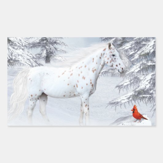 Winterappaloosa Rechteckiger Aufkleber (Vorderseite)