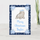 Winterarktisches Siegel Frohe Weihnachten (Vorderseite)