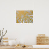 WinterAspen Trees - Goldener Himmel Poster (Küche)