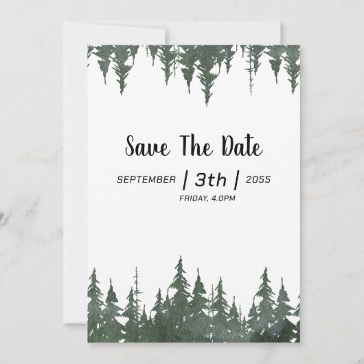 Winteraufenthalt Handmade Card Einladung (Rückseite)