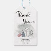 Winterbaby-Dusche Danke Geschenkanhänger (Vorderseite)