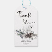 Winterbaby-Dusche Danke Geschenkanhänger (Rückseite)