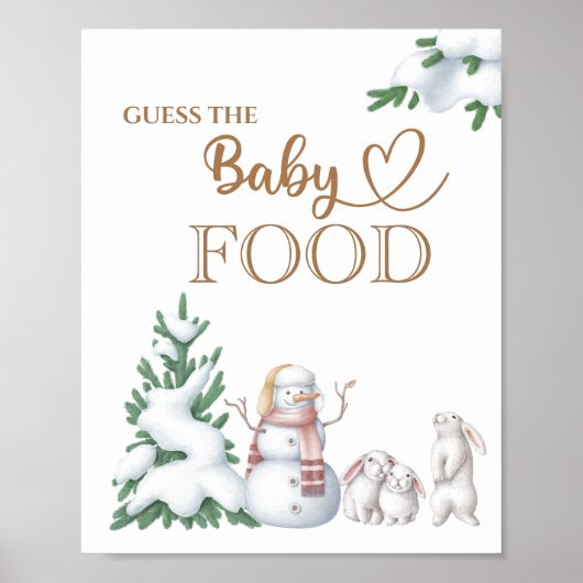 Winterbaby-Dusche "Raten Sie das Baby Food" Poster (Vorne)