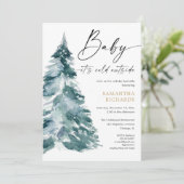 Winterbaby sprinkle es ist kalt Außendusche Einladung (Stehend Vorderseite)