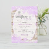 Winterbabyduscheneinladung lila und silbern einladung (Stehend Vorderseite)