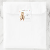 Winterbär-Buchlabels Quadratischer Aufkleber (Tasche)