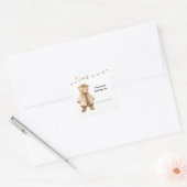 Winterbär-Buchlabels Quadratischer Aufkleber (Umschlag)