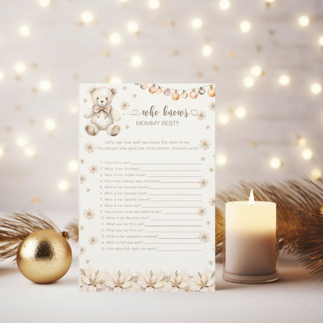 Winterbär, der Mama Best Baby Shower Game kennt (Von Creator hochgeladen)