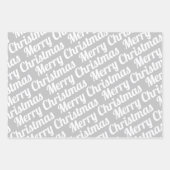 Winterbär, frohe Weihnachten und Schneeflocken Geschenkpapier Set (Vorderseite 2)