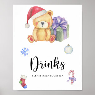 Winterbär - Getränke helfen sich selbst beim Poste Poster