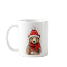 Winterbär in einem gemütlichen Red Hat