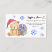 Winterbär mit Weihnachtsgeschenk - Duschkarte anze Begleitkarte (Vorderseite)