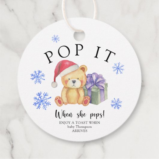 Winterbär mit Weihnachtsgeschenk - Pop! Geschenkanhänger (Rückseite)