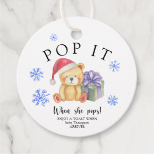 Winterbär mit Weihnachtsgeschenk - Pop it! Geschenkanhänger