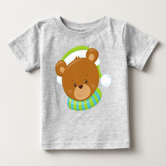 Winterbär, Niedlicher Bär, brauner Bär, Bär mit Hu Baby T-shirt (Vorderseite)