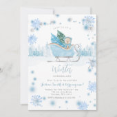 Winterbär Onederland 1. Geburtstag Einladung (Vorderseite)