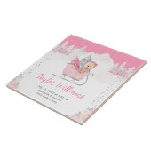 Winterbär Pink Sleigh Geburtsstatistik Fliese (Seite)