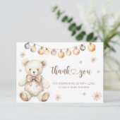 Winterbär seine Kälte draußen danke Karte (Stehend Vorderseite)