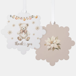 Winterbär seine Kälte draußen kalt abkleben Danke  Ornament Karte