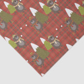 Winterbär Weißer Weihnachtsbüffel Kariert Seidenpapier (Detail)