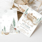 Winterbärchen mit kalter Außendusche Einladung