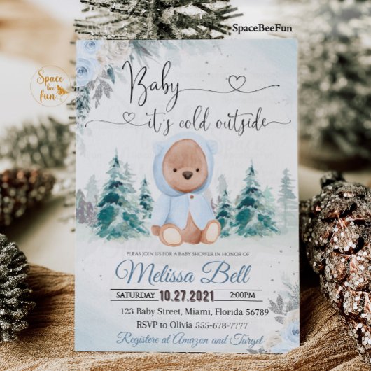 Winterbärenjunge - kalte Einladung im Freien