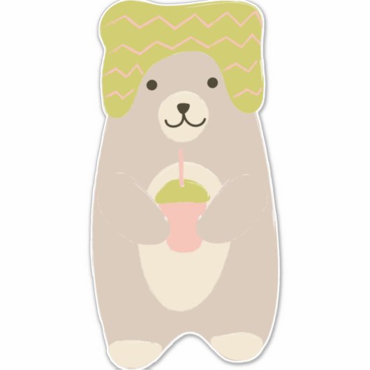 Winterbärentuch mit Niedlichem Baby-Kinderzimmer Aufkleber (Vorderseite)