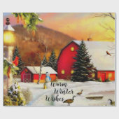 Winterbauernhof Geschenkpapier (Flach)