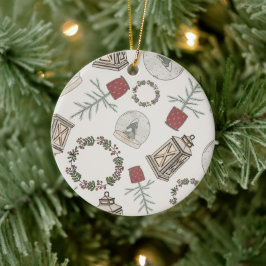 Winterbauernhof Keramik Ornament