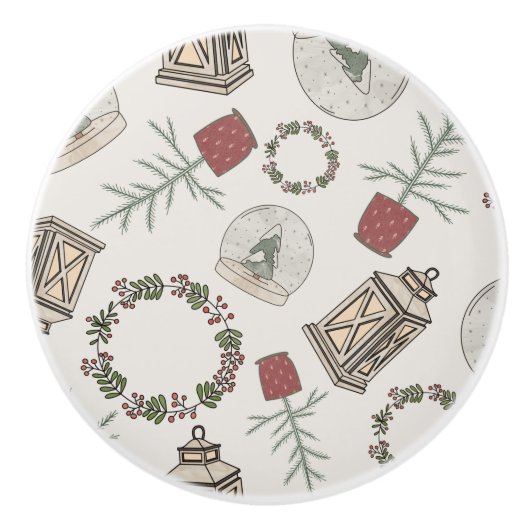 Winterbauernhof Keramikknauf (Vorderseite)