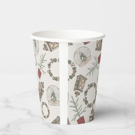 Winterbauernhof Pappbecher (Rechts)