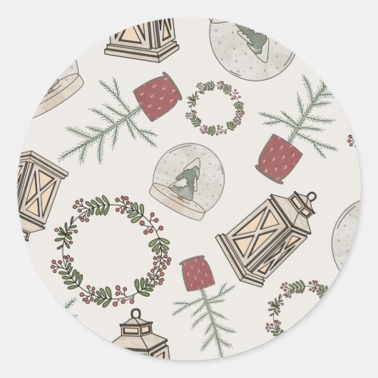 Winterbauernhof Runder Aufkleber (Vorderseite)