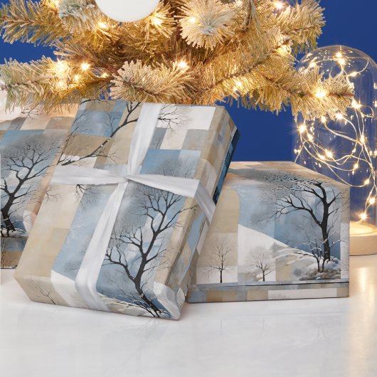 Winterbaum Abstrakt geometrisches Muster Geschenkpapier (Feiertage)