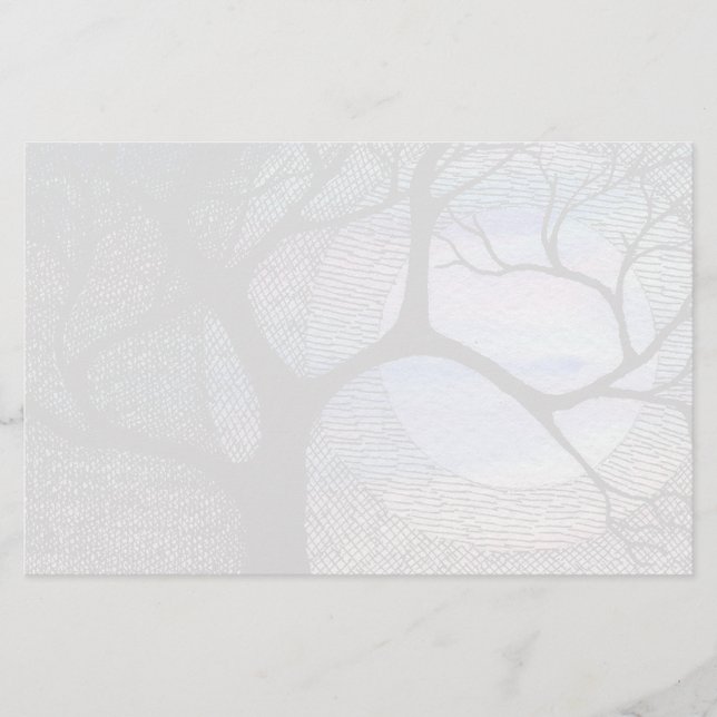 Winterbaum auf blauem Schwarzfelskreuz gepeitscht (Vorderseite)