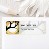 Winterbaum auf Gold Hintergrund Cross gehatched. (Insitu)