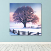 Winterbaum bei Morgengrauen Leinwanddruck (Insitu (Holzboden))