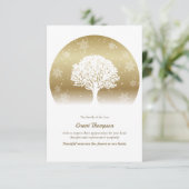 Winterbaum Beileid Danke Karte (Stehend Vorderseite)